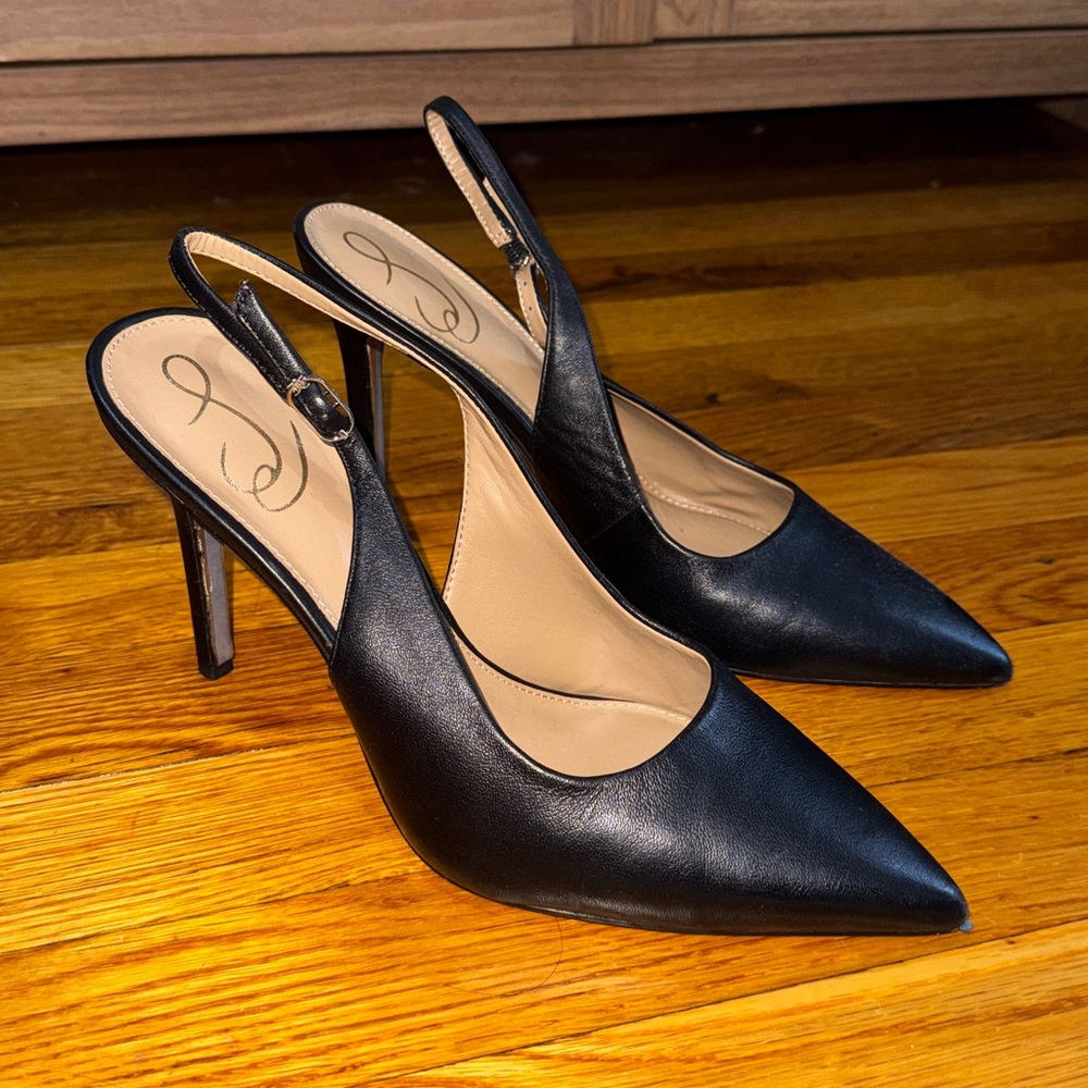 Sam Edelman Black Pointed Hazel Slingback Heels